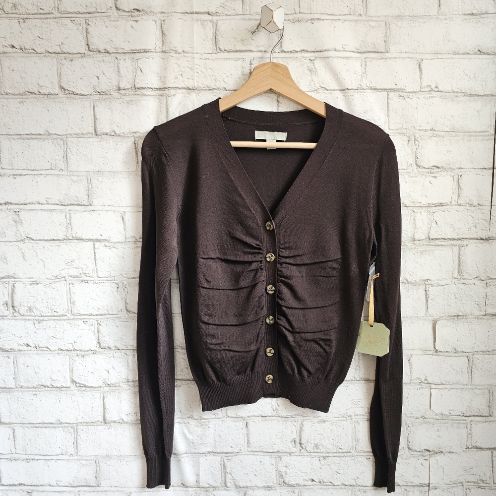 ☆ RYEGRASS Brown Fine Knit Cardigan, XS